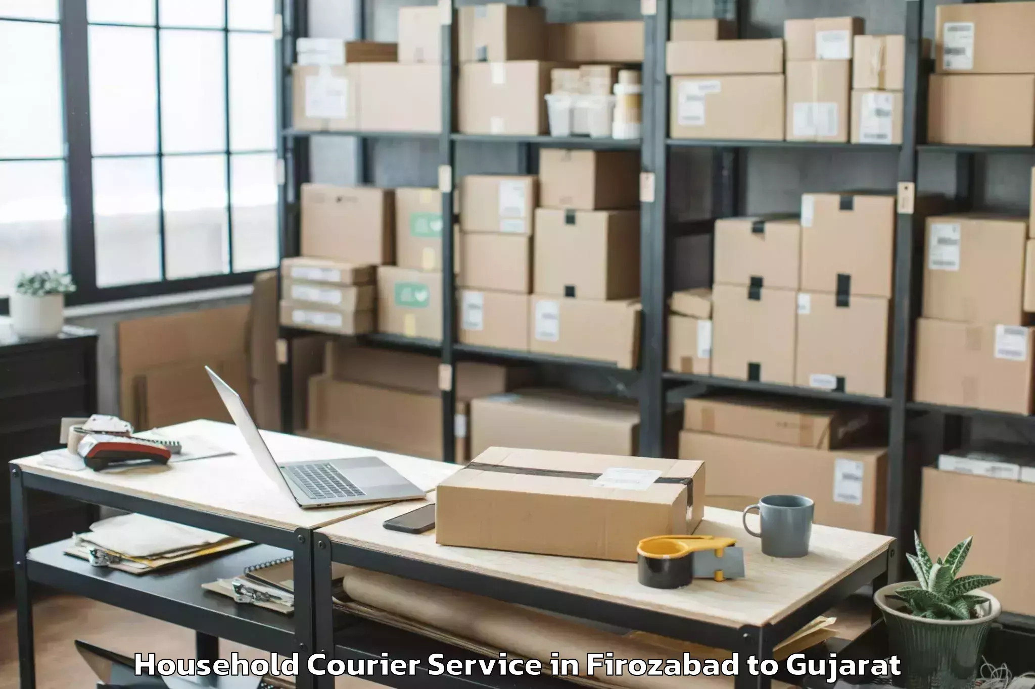 Efficient Firozabad to Gandhidham Household Courier